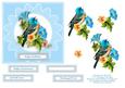 Morning Glory Bird Song 6 x 6 Decoupage Card Topper