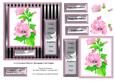 6 x 6 Pink Lavatera Flowers - Decoupage Card Topper
