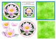 4 x 4 Water Lily Decoupage Card Toppers