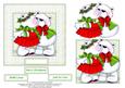 6 x 6 Kissing Xmas Bears Lace & Pearls Decoupage Card Topper