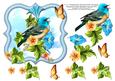 6" x 6" Morning Glory Bird Song with Decoupage Card Topper