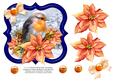6" x 6" Christmas Robin & Poinsettia & Decoupage Card Topper
