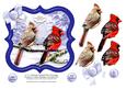 6" x 6" Christmas Cardinals with Decoupage Card Topper