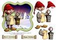 6" x 6" Christmas Carol Singer with Decoupage Card Topper
