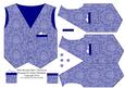 Blue Brocade Men's Waistcoat Card Topper with Decoupage