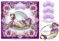 Teacup Pansy Mouse - 8" x 8" Card Topper