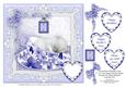Teacup Kitten in Blue Frame - 8" x 8" Card Topper
