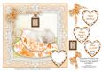 Teacup Kitten in Peach Frame - 8" x 8" Card Topper