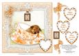 Teacup Puppy in Peach Frame - 8" x 8" Card Topper