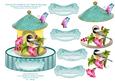 Morning Glory Birdhouse - Shaped Card Topper with Decoupage