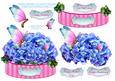 Hydrangeas & Butterflies - Shaped Card Topper with Decoupage