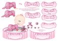 Baby Girl & Teddy Bear - Shaped Card Topper with Decoupage