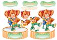 Study Girl - Shaped Card Topper with Decoupage