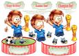 Football Champion - Shaped Card Topper with Decoupage
