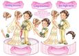 Bride & Groom - Shaped Card Topper with Decoupage