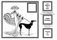 Art Deco Walking the Dog - 8" x 8" Digi Stamp Card Topper