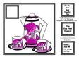 Art Deco Tea for Two (3) 7.5" x 7.5" Card Topper