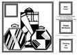 Art Deco Scent Bottles Perfume 8"x 8" Digi Stamp Card Topper