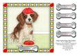 King Charles Spaniel Puppy Dog & Bones - 7.5" x 7.5" Topper