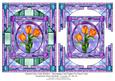 Stained Glass Tulip Window - Decoupage Card Topper