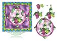 Grape Vine Wine Stained Glass 6" x 6" Card Topper Decoupage