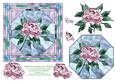 Pink Rose Stained Glass Window 6 x 6 Card Topper + Decoupage