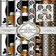 Darts & Beer, Steak & Chips - 8" x 8" Backing Papers Set