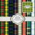 8" x 8" Faux Tartan Paper - Set One - Backing Papers