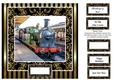 Black Gold Steam Train - Square Card Topper & Sentiments