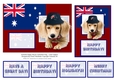 Australia Puppy Dog & Australian Flag - Card Toppers & Greetings