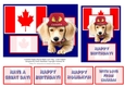 Canadian Puppy Dog & Maple Leaf Flag - Card Toppers & Greetings