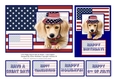 American Puppy Dog & United States Of America Flag - Card Toppers & Greetings