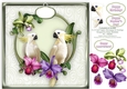 Cockatiels & Orchids - 8 x 8 Card Topper, Decoupage & Greetings Tags