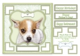 Chihauhau Dog & Bone (2) - 7.5 x 7.5 Card Topper With Greetings & Decoupage