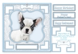 French Bulldog Dog & Bone (3) - 7.5 x 7.5 Card Topper With Greetings & Decoupage