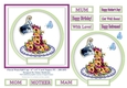 Floral Waterfall Teacup (1) - 6 x 6 Toppers For Mums & Females