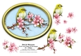 Bird & Blossoms - 7 x 5 Decoupage Card Topper