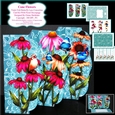 Cone Flowers Butterfly Lace 3 Fold Concertina Kit, Assorted Greetings, Decoupage, Envelope