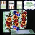 Pansy Flowers Butterfly Lace 3 Fold Concertina Kit, Assorted Greetings, Decoupage & Matching Envelope _ PU - 300 DPI