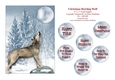 Christmas Howling Wolf - 5 x 7 Card Topper & Assorted Greetings - PU 300 DPI