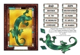 Stained Glass South West Gecko Lizard - 5 x 7 Card Topper Plus Spanish Relative Tags