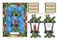 Stained Glass Christmas Lantern 5 x 7 With Greetings in English, Spanish, French, German Etc.