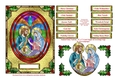 Stained Glass Christmas Nativity 5 x 7  Card Topper With Greetings in Ten Languages