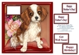 King Charles Puppy Dog - Fits 8 x 8 Cards - With Assorted Greetings Tags
