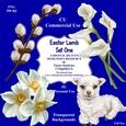 Easter Lamb - Set One - CU Designer Resource For Commercial Use, Personal Use, Card Making, Scrapbooking etc. - Full Size - PNG