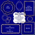 Gold Frames - Set One - CU Designer Resource For Commercial Use, Personal Use, Card Making, Scrapbooking etc. - Full Size - PNG