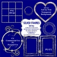 Silver Frames - Set One - CU Designer Resource For Commercial Use, Personal Use, Card Making, Scrapbooking etc. - Full Size - PNG
