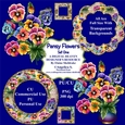 Pansy Flowers Set One - CU Designer Resource For Commercial Use, Personal Use Card Making Scrapbooking etc. - Full Size - PNG