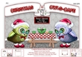 Christmas Owls Cafe, Shaped Cut And Fold Card Kit With Decoupage, Insert, Envelope & Bookmark