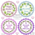 MOM - Mothers Day or Birthday - Four 10 cm Round Toppers - PU/CU Designers Resource For Cards & Scrap